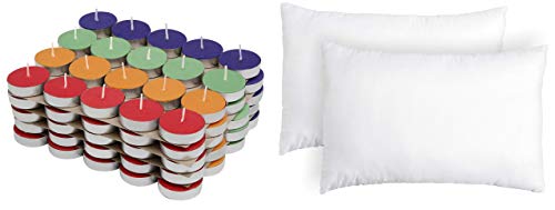 Amazon Brand - Solimo Colored Wax Tealight Candles (Set of 100, Unscented)