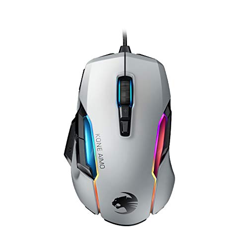 ROCCAT Kone AIMO PC Gaming Mouse, Optical, RGB Backlit Lighting, 23 Programmable Keys, Onboard Memory, Palm Grip, Owl Eye Sensor, Ergonomic, LED Illumination, Adjustable 100 to 16,000 DPI, Black