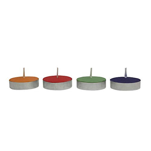 Amazon Brand - Solimo Colored Wax Tealight Candles (Set of 100, Unscented)