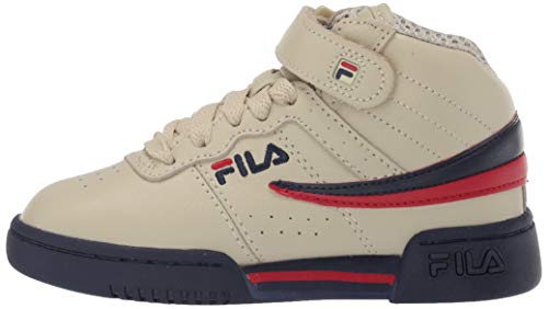 Fila F-13 Little Kids Sneaker, Cream Navy RED, 10.5 US Unisex