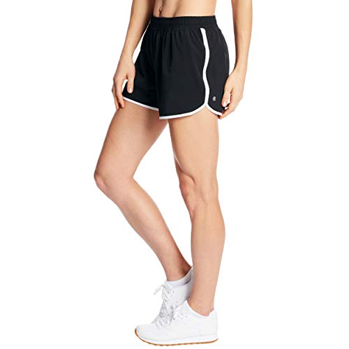 C9 Champion Women's 3.5" Woven Shorts, Ebony/True White, XS