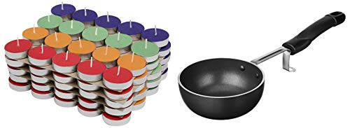 Amazon Brand - Solimo Colored Wax Tealight Candles (Set of 100, Unscented)