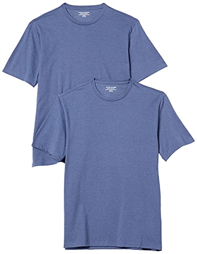 Amazon Essentials Men's 2-Pack Regular-Fit Short-Sleeve Crewneck T-Shirt, navy heather, Medium