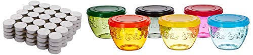 Amazon Brand - Solimo Colored Wax Tealight Candles (Set of 100, Unscented)