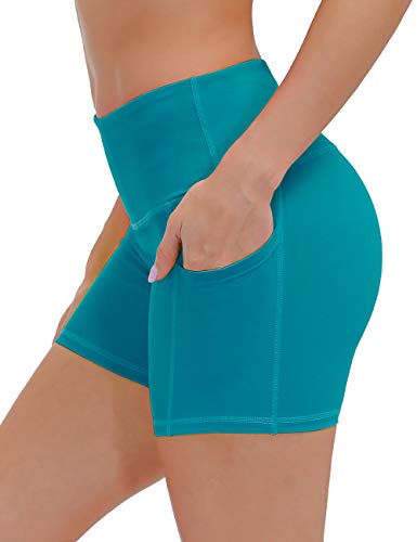 ALONG FIT Yoga Shorts for Women High Waisted Running Yoga Shorts with Pockets 2 Pack