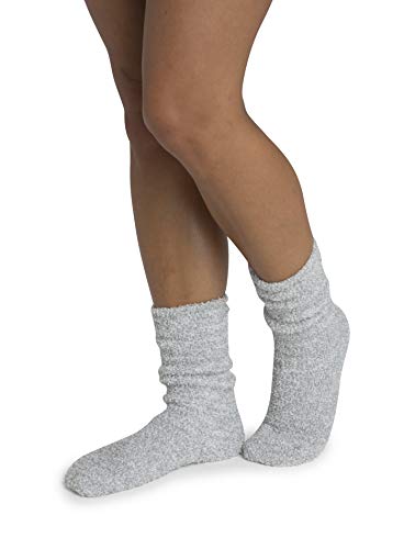 Barefoot Dreams THE COZYCHIC HEATHERED WOMEN'S SOCKS (GRAPHITE/WHITE),One Size,B614