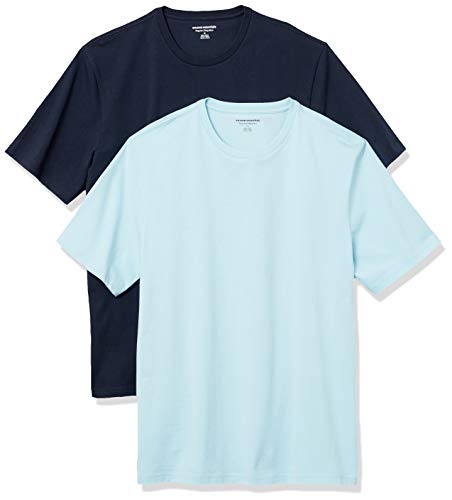 Amazon Essentials Men's 2-Pack Regular-Fit Short-Sleeve Crewneck T-Shirt, navy heather, Medium