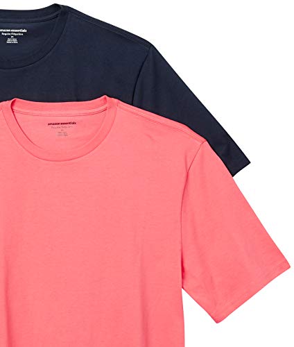 Amazon Essentials Men's 2-Pack Regular-Fit Short-Sleeve Crewneck T-Shirt, navy heather, Medium