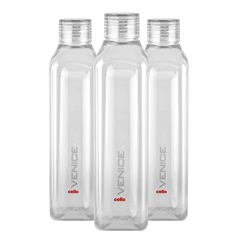 Cello Venice Plastic Bottle Set, 1 Litre, Set of 5, Assorted