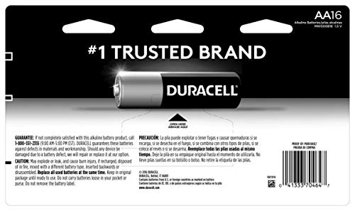 Duracell - CopperTop AA Alkaline Batteries - Long Lasting, All-Purpose Double A battery for Household and Business - 16 Count