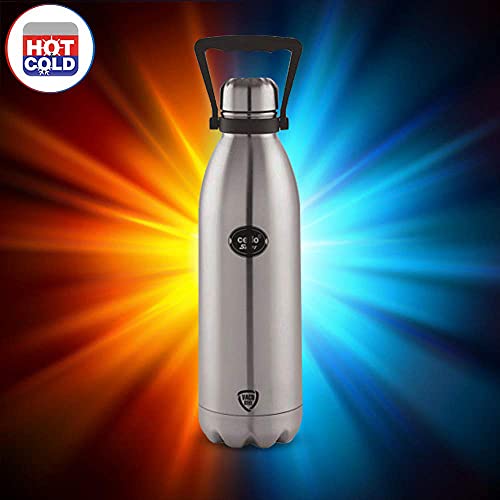 Cello Swift Stainless Steel Double Walled Flask, Hot and Cold, 1000ml, 1pc, Silver