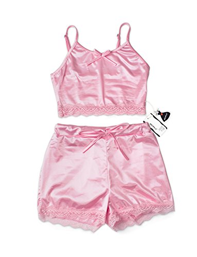 VWIWV Women Sleeveless Lace Crop Top Camisole and Shorts Pajamas Sleepwear Set