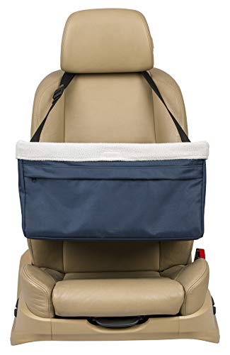 PetSafe Happy Ride Booster Seat - Dog Booster Seat for Cars, Trucks and SUVs - Easy to Adjust Strap - Durable Fleece Liner is Machine Washable and Easy to Clean - Medium, Navy