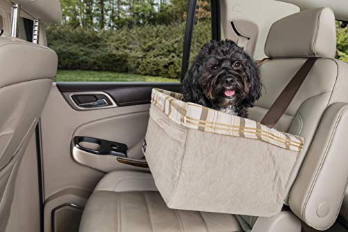 PetSafe Happy Ride Booster Seat - Dog Booster Seat for Cars, Trucks and SUVs - Easy to Adjust Strap - Durable Fleece Liner is Machine Washable and Easy to Clean - Medium, Navy