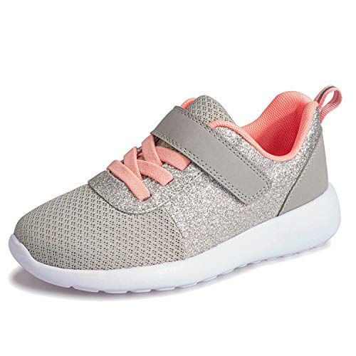 Mädchen Schuhe Kinder Turnschuhe Glitzer Sportschuhe Laufschuhe Hallenschuhe Sneakers Klettverschluss Tennisschuhe Festliche für Jugendliche,31.5 EU,Schwarz