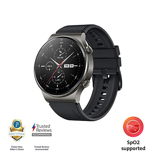 HUAWEI Watch GT 2 smart watch - 2-Week Battery , Bluetooth, Sport GPS, Fitness Workout Modes, spO2 Oxygen Saturation Detection, Heart Rate Tracker, Sleep Tracker, Water Resistant, 46mm strap