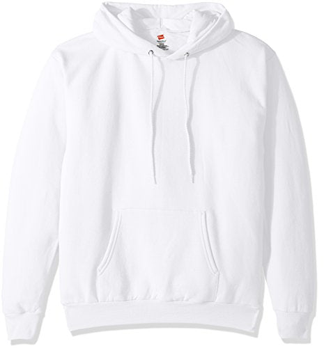 Hanes Men's Pullover EcoSmart Fleece Hooded Sweatshirt, safety orange, Large