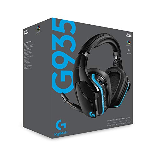 Logitech G935 Wireless DTS:X 7.1 Surround Sound LIGHTSYNC RGB PC Gaming Headset - Black/Blue