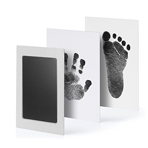 PChero 2 Packs Safety Baby Handprint and Footprint Ink Pad Kit, Non-Toxic and Clean-Touch, Uses for Family Keepsake Baby Shower Gift and Registry (Medium Size for 0-6 Months)