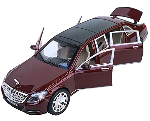 Toyshine 1:24 Metal Die Cast Maybach, Opening Doors, Vehicle Toy Car, 8 Inches, Music and Lights, Brown