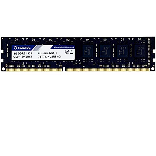 Timetec Hynix IC 16GB Kit (2x8GB) DDR3 1333MHz PC3-10600 Unbuffered Non-ECC 1.5V CL9 2Rx8 Dual Rank 240 Pin UDIMM Desktop Memory Ram Module Upgrade (16GB Kit (2x8GB))