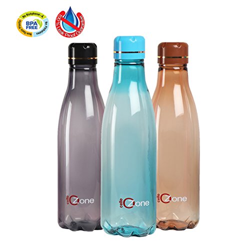 Cello Venice Plastic Bottle Set, 1 Litre, Set of 5, Assorted