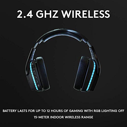 Logitech G935 Wireless DTS:X 7.1 Surround Sound LIGHTSYNC RGB PC Gaming Headset - Black/Blue