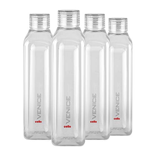 Cello Venice Plastic Bottle Set, 1 Litre, Set of 5, Assorted