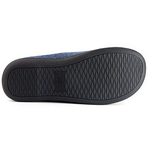 RockDove Men's Original Two-Tone Memory Foam Slipper, Size 10/11 UK Men, Dark Grey and Blue