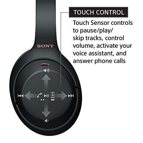 Sony WH-1000XM4 Wireless Industry Leading Noise Canceling Overhead Headphones, Black, One Size (WH1000XM4/B)