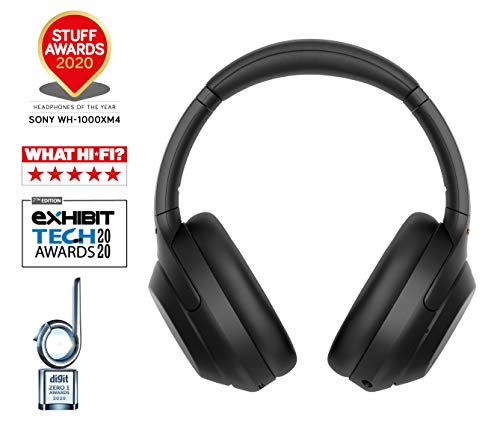 Sony WH-1000XM4 Wireless Industry Leading Noise Canceling Overhead Headphones, Black, One Size (WH1000XM4/B)