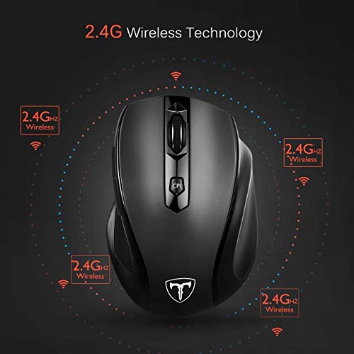 VicTsing MM057 2.4G Wireless Portable Mobile Mouse with Wired Keyboard, Optical Mice with USB Receiver, 5 Adjustable DPI Levels, ow Profile Chiclet USB Keyboard for Windows/PC/Laptop/Desktop/Surface/C