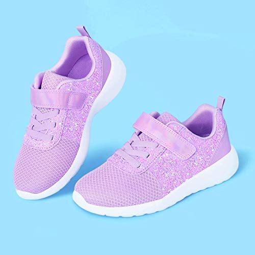 Mädchen Schuhe Kinder Turnschuhe Glitzer Sportschuhe Laufschuhe Hallenschuhe Sneakers Klettverschluss Tennisschuhe Festliche für Jugendliche,31.5 EU,Schwarz