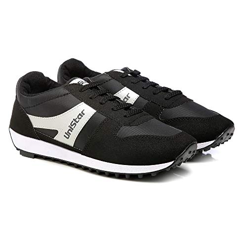 Unistar Men Black Running Shoes-10 UK/India (44 EU) (E-602)