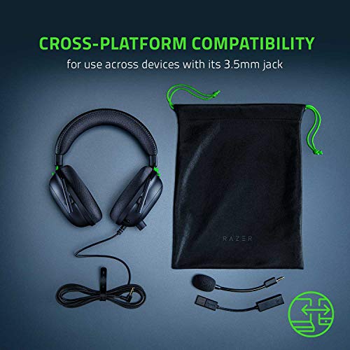 Razer BlackShark V2 X Gaming Headset: 7.1 Surround Sound - 50mm Drivers - Memory Foam Cushion - for PC, PS4, PS5, Switch, Xbox One, Xbox Series X|S, Mobile - 3.5mm Audio Jack - Black