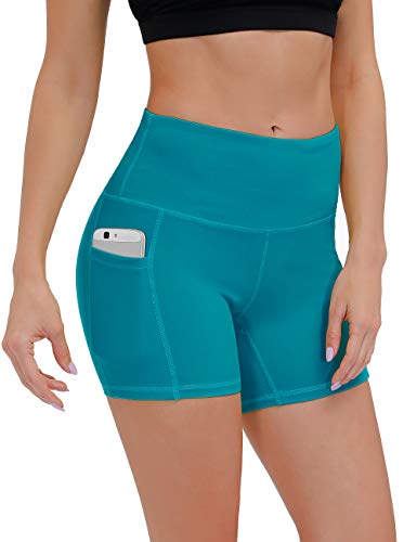 ALONG FIT Yoga Shorts for Women High Waisted Running Yoga Shorts with Pockets 2 Pack