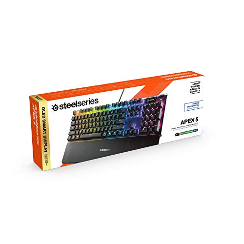 SteelSeries Apex 3 RGB Gaming Keyboard – 10-Zone RGB Illumination – IP32 Water Resistant – Premium Magnetic Wrist Rest (Whisper Quiet Gaming Switch)