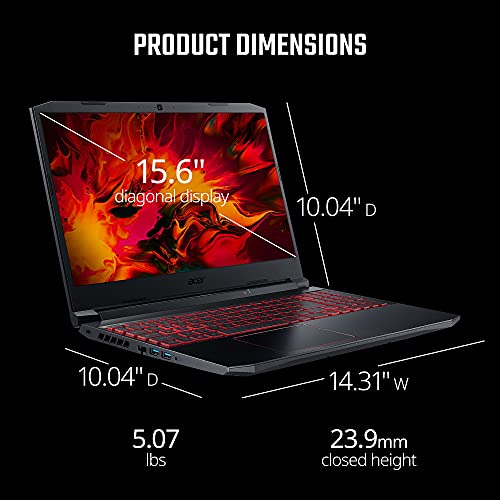 Acer Nitro 5 Gaming Laptop, 9th Gen Intel Core i5-9300H, NVIDIA GeForce GTX 1650, 15.6" Full HD IPS Display, 8GB DDR4, 256GB NVMe SSD, Wi-Fi 6, Backlit Keyboard, Alexa Built-in, AN515-54-5812