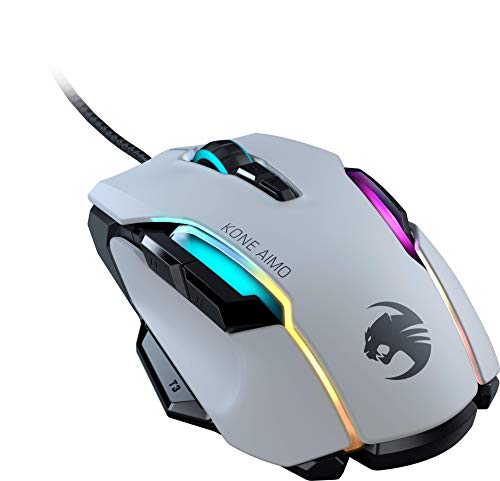 ROCCAT Kone AIMO PC Gaming Mouse, Optical, RGB Backlit Lighting, 23 Programmable Keys, Onboard Memory, Palm Grip, Owl Eye Sensor, Ergonomic, LED Illumination, Adjustable 100 to 16,000 DPI, Black