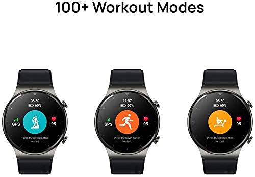 HUAWEI Watch GT 2 smart watch - 2-Week Battery , Bluetooth, Sport GPS, Fitness Workout Modes, spO2 Oxygen Saturation Detection, Heart Rate Tracker, Sleep Tracker, Water Resistant, 46mm strap