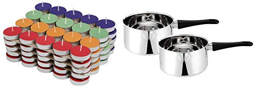 Amazon Brand - Solimo Colored Wax Tealight Candles (Set of 100, Unscented)