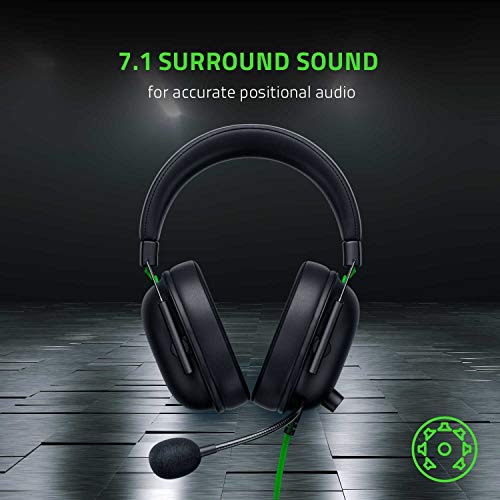 Razer BlackShark V2 X Gaming Headset: 7.1 Surround Sound - 50mm Drivers - Memory Foam Cushion - for PC, PS4, PS5, Switch, Xbox One, Xbox Series X|S, Mobile - 3.5mm Audio Jack - Black