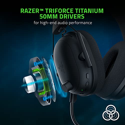 Razer BlackShark V2 X Gaming Headset: 7.1 Surround Sound - 50mm Drivers - Memory Foam Cushion - for PC, PS4, PS5, Switch, Xbox One, Xbox Series X|S, Mobile - 3.5mm Audio Jack - Black