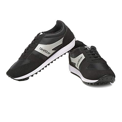 Unistar Men Black Running Shoes-10 UK/India (44 EU) (E-602)