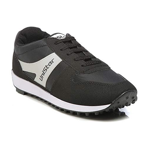 Unistar Men Black Running Shoes-10 UK/India (44 EU) (E-602)