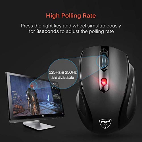 VicTsing MM057 2.4G Wireless Portable Mobile Mouse with Wired Keyboard, Optical Mice with USB Receiver, 5 Adjustable DPI Levels, ow Profile Chiclet USB Keyboard for Windows/PC/Laptop/Desktop/Surface/C