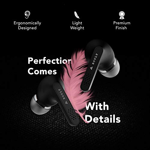 Boult Audio AirBass Propods True Wireless in-Ear Earphones with 24H Total Playtime, Touch Controls, Type-C Fast Charging, IPX5 Sweatproof, Low Latency for Gaming (Black)