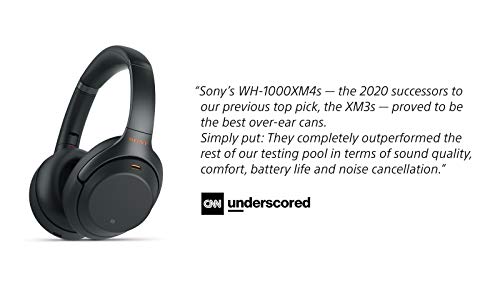 Sony WH-1000XM4 Wireless Industry Leading Noise Canceling Overhead Headphones, Black, One Size (WH1000XM4/B)