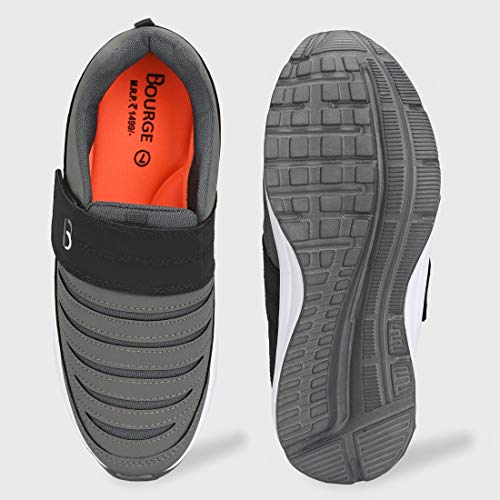 Bourge Men Loire-z126 D.Grey and Black Running Shoes-8 UK/India (42 EU) (Loire-63-D.Grey-08)