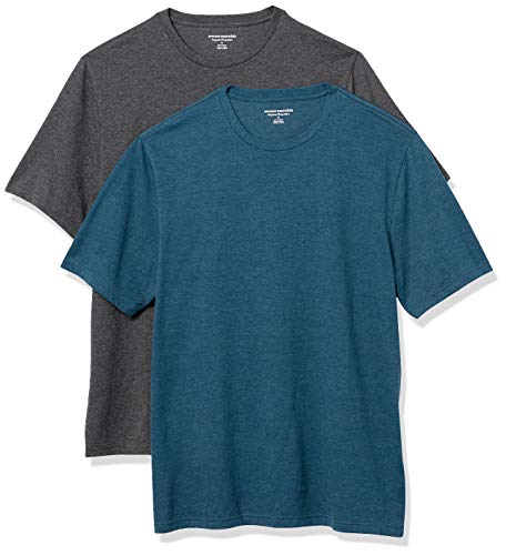 Amazon Essentials Men's 2-Pack Regular-Fit Short-Sleeve Crewneck T-Shirt, navy heather, Medium